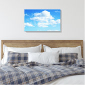 Fluffy Clouds en Blue Sky Canvas Afdruk (Insitu (Slaapkamer))