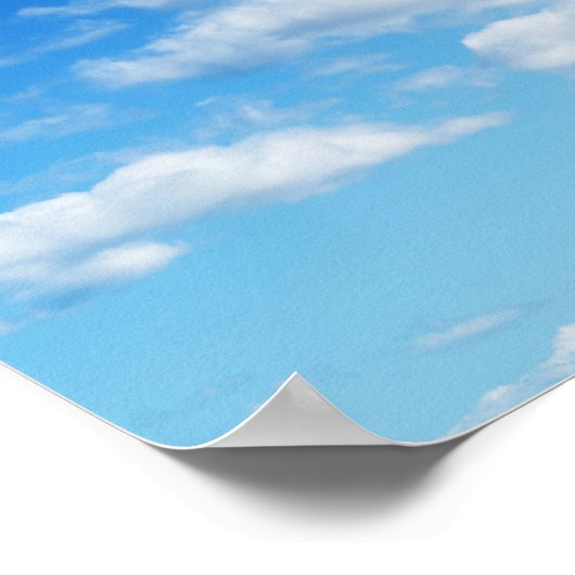 Fluffy Clouds en Blue Sky Poster (Hoek)