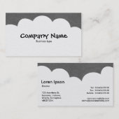 Fluffy Clouds - Grijs Visitekaartje (Voorkant / Achterkant)