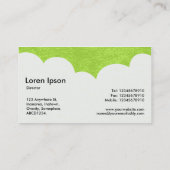 Fluffy Clouds - Martian Green Visitekaartje (Achterkant)