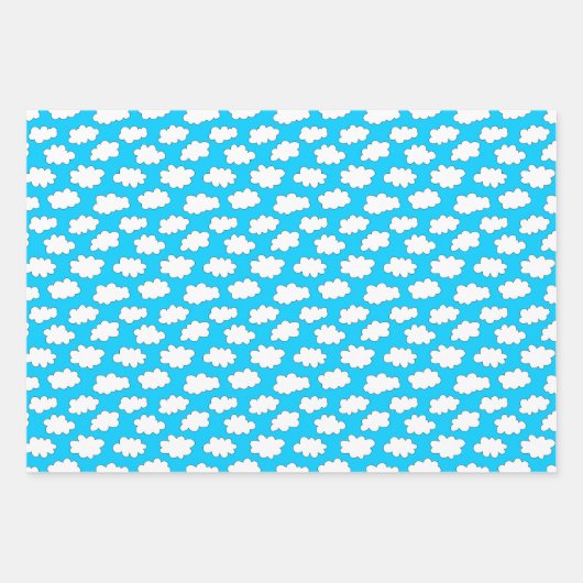 Fluffy Clouds-patroon Inpakpapier Vel (Voorkant)