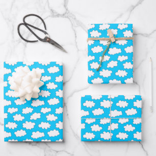 Fluffy Clouds-patroon Inpakpapier Vel