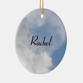 Fluffy Clouds Personalized Message Pendant Keramisch Ornament (Rechts)