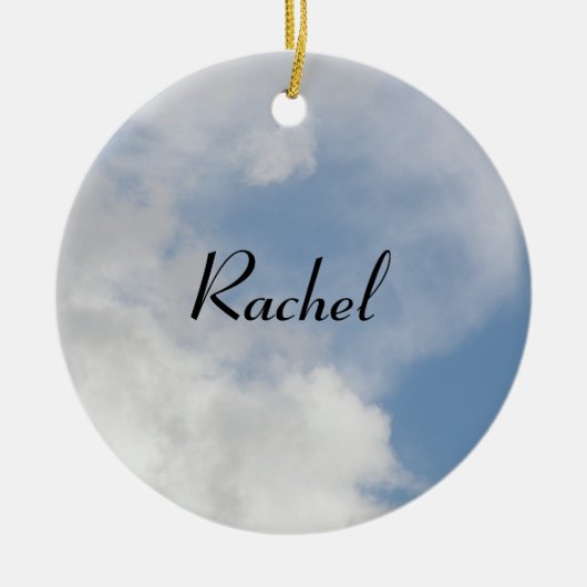 Fluffy Clouds Personalized Message Pendant Keramisch Ornament (Voorkant)