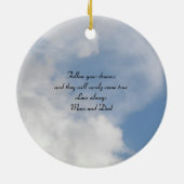 Fluffy Clouds Personalized Message Pendant Keramisch Ornament (Achterkant)
