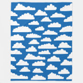 Fluffy Clouds - White op Blue 005cad Fleece Deken (Voorkant)