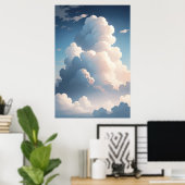 Fluffy Cloudscape mooi Poster (Thuiskantoor)