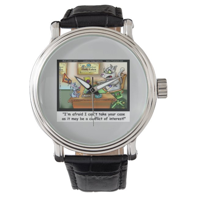 Fluffy Cohen Atty van Claw Funny Cat Lawyer Horloge (Voorkant)