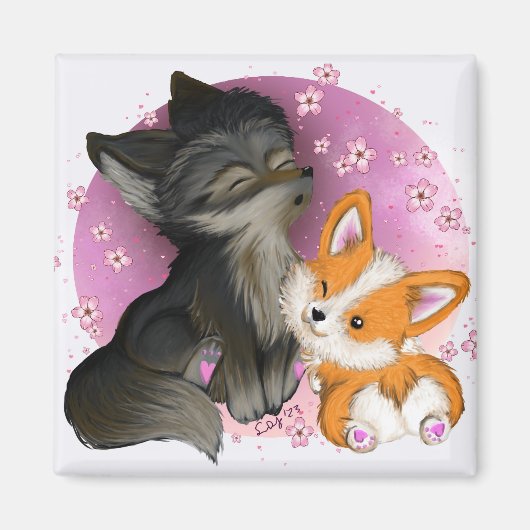 Fluffy Cuddles Magnet Magneet (Voorkant)