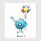 Fluffy & Cute avec ballons Autocollant vinyle (Feuille)