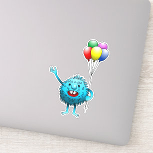 Fluffy & Cute avec ballons Autocollant vinyle