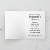 Fluffy Cute Blue Monster Birthday Invitation (Binnen)