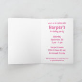 Fluffy Cute Blue Monster Invitation Anniversaire (Intérieur)