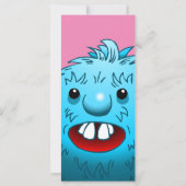 Fluffy Cute Monster Birthday Invitation (Achterkant)