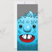 Fluffy Cute Monster Birthday Invitation (Achterkant)