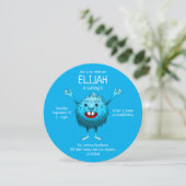 Fluffy Cute Monster Birthday Invitation Kaart (Staand voorkant)