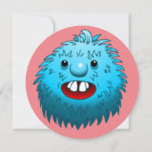 Fluffy Cute Monster Invitation Anniversaire (Dos)