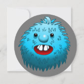 Fluffy Cute Monster Invitation Anniversaire (Dos)