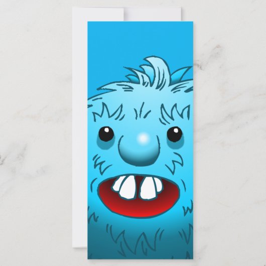 Fluffy Cute Monster Invitation Anniversaire (Dos)