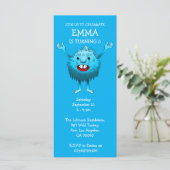 Fluffy Cute Monster Invitation Anniversaire (Debout devant)