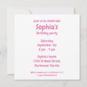 Fluffy Cute Monster Invitation Anniversaire (Dos)