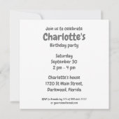 Fluffy Cute Monster Invitation Anniversaire (Dos)