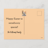 Fluffy, cute, white bunny, custom feestdagenkaart (Achterkant)