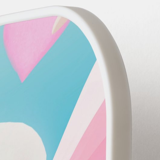 Fluffy Dog met Wit Pet Pickleball Paddle (Links Detail)