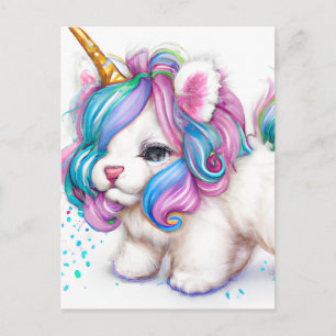 Fluffy Eenhoorn Puppies Briefkaart