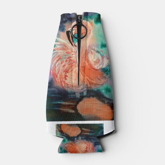 Fluffy Flamingo Flesjeskoeler (Achterkant)