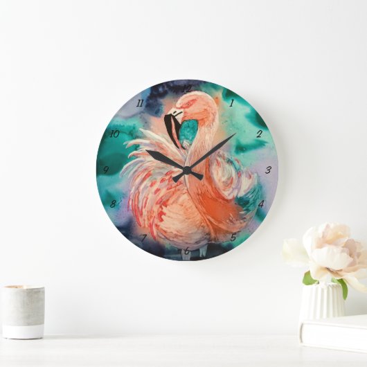 Fluffy Flamingo Grote Klok (Huis)