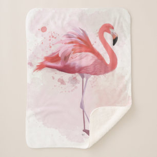 Fluffy Flamingo Sherpa Deken