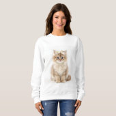 "Fluffy Flower Crown Cat Sweatshirt" Trui (Voorkant volledig)