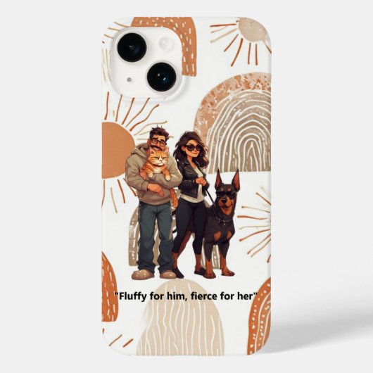 "Fluffy for him, fierce for her." Case-Mate iPhone Case (Achterkant)