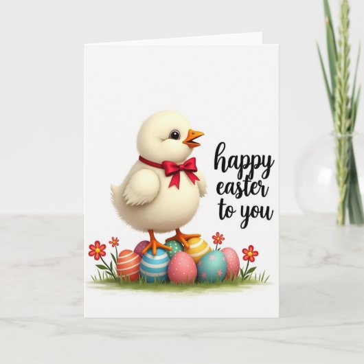 Fluffy Fowl Polka Dot Egg Card Kaart (Voorkant)