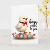 Fluffy Fowl Polka Dot Egg Card Kaart (Gele Bloem)