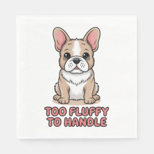Fluffy Franse Bulldog Te Fluffy om aan te Pakken Servet
