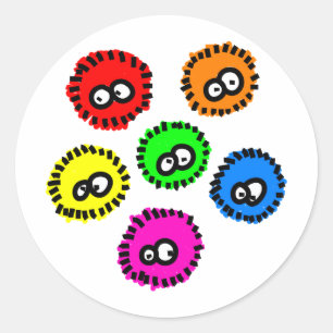 Fluffy Germs Ronde Sticker