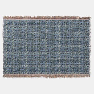 Fluffy Geweven Grafische Strings Blauw Deken