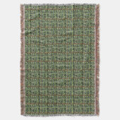 Fluffy Geweven Grafische Strings Groen Deken (Voorkant Verticaal)