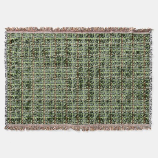 Fluffy Geweven Grafische Strings Groen Deken (Voorkant)