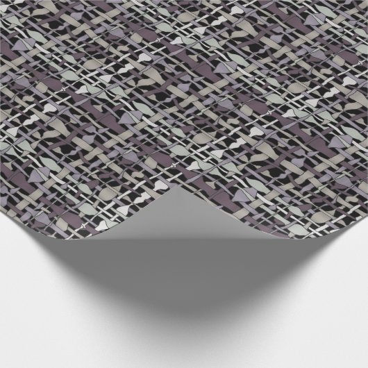 Fluffy Geweven Graphic Burlap Grijs Cadeaupapier (Hoek)