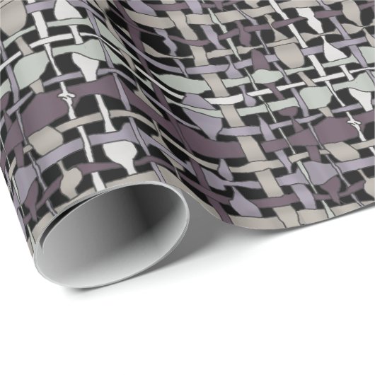 Fluffy Geweven Graphic Burlap Grijs Cadeaupapier (Rol Hoek)