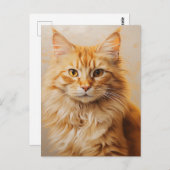 Fluffy Ginger Cat Briefkaart (Voorkant / Achterkant)