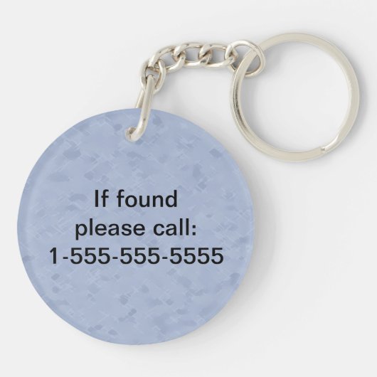 Fluffy Grey Tabby Cat Kitten Face Sleutelhanger (Achterkant)