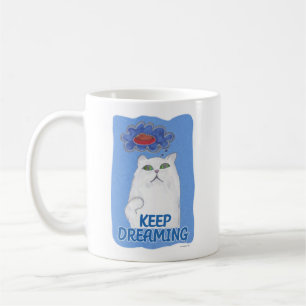 Fluffy Happy Dreaming Sweet Cat Cartoon Art Koffiemok