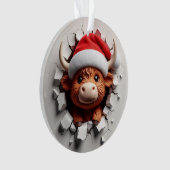 Fluffy Highland Cow Festive Ornament (devant)