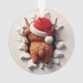 Fluffy Highland Cow Festive Ornament (dos)