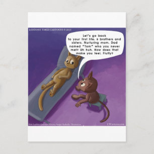 Fluffy in therapie Funny Cat Cartoon Briefkaart