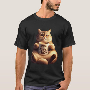 Fluffy Kat Aangedreven Door 7 Koppen Chaos T-shirt